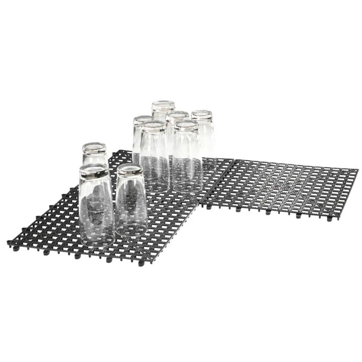 4x PULSIVA Tappetino bar Quad; 32x32x1.5 cm (LxLxH); nero; 4 pz. / Pacco - immagine 1