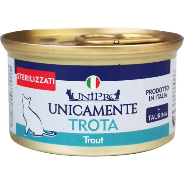 Unipro Unicamente Cat Adult Sterilised 85 gr Trota - confezione da 24 pezzi - immagine 1