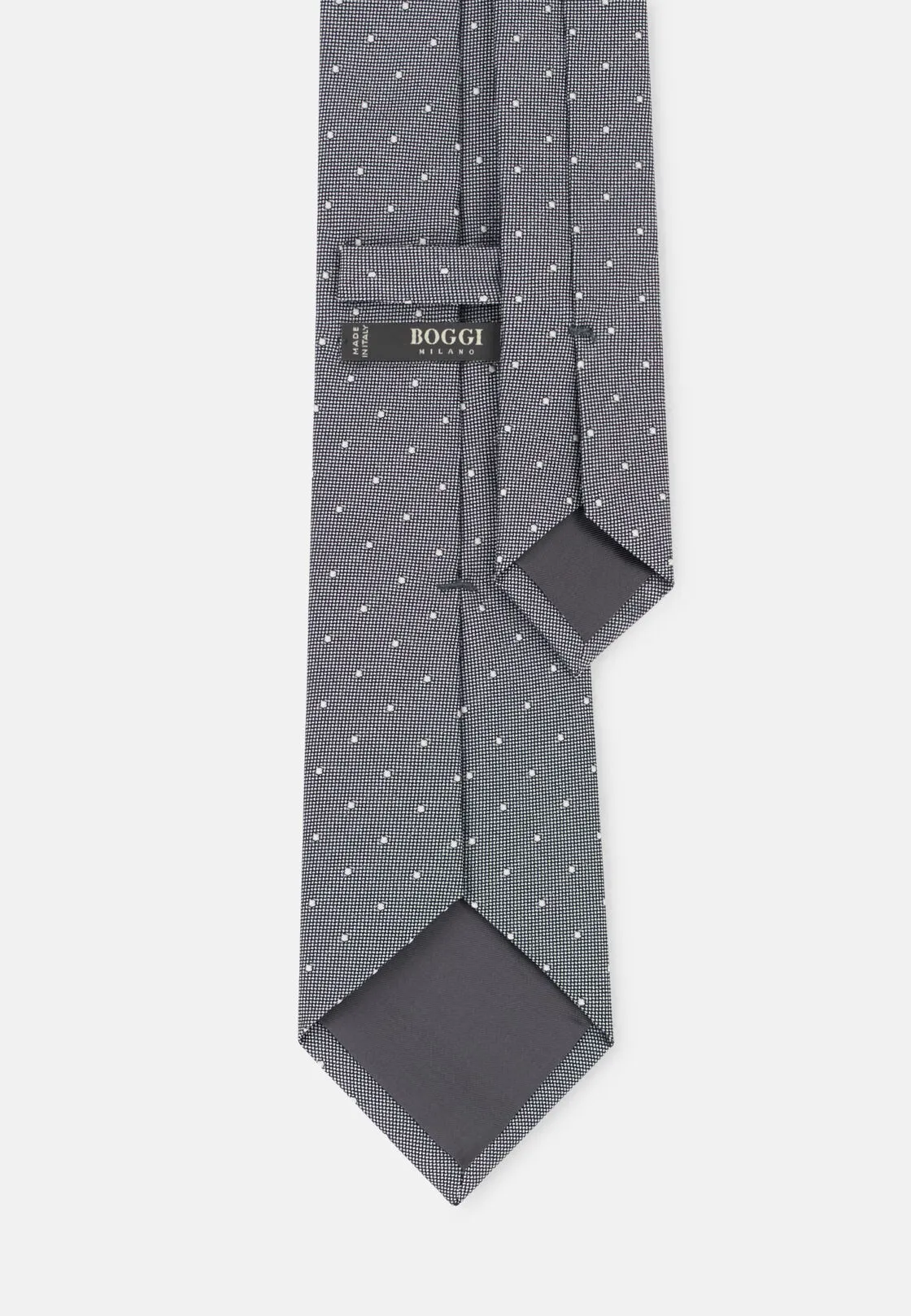 Boggi, Cravatta Cerimonia Jacquard Pois In Seta, Uomo, Blu - immagine 3