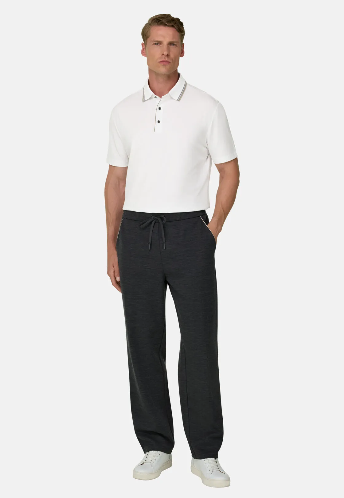 Boggi, Polo In Piqué Misto Cotone Elasticizzato Cool Jade, Uomo, Bianco, Taglia: XXL - immagine 2