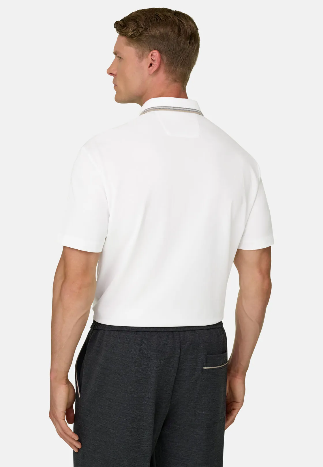 Boggi, Polo In Piqué Misto Cotone Elasticizzato Cool Jade, Uomo, Bianco, Taglia: XXL - immagine 4