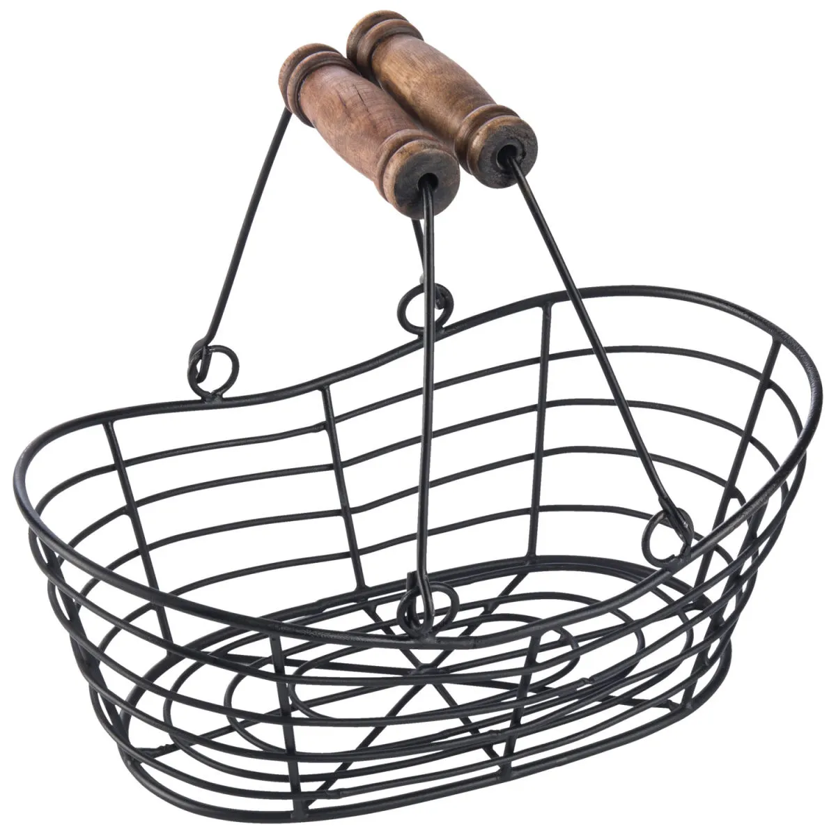 VEGA Cestino porta pane Berena con manico; 26.5x16x10 cm (LxLxH); nero; ovale - immagine 1