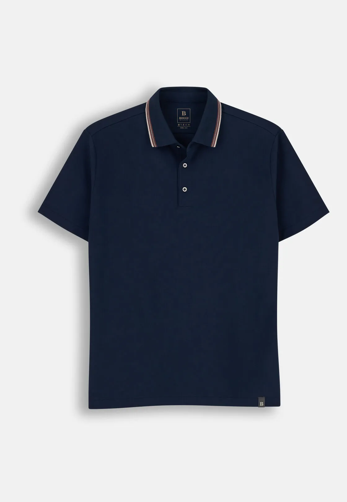 Boggi, Polo In Piqué Misto Cotone Elasticizzato Cool Jade, Uomo, Navy, Taglia: L - immagine 5