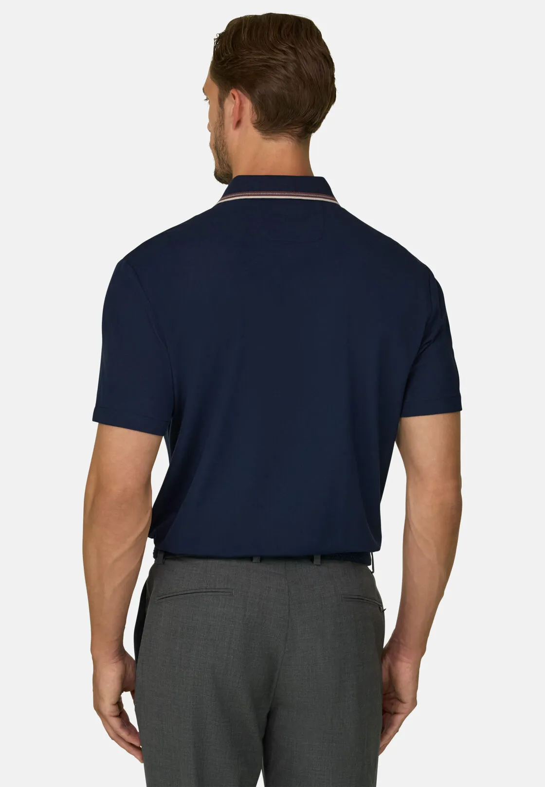 Boggi, Polo In Piqué Misto Cotone Elasticizzato Cool Jade, Uomo, Navy, Taglia: S - immagine 4