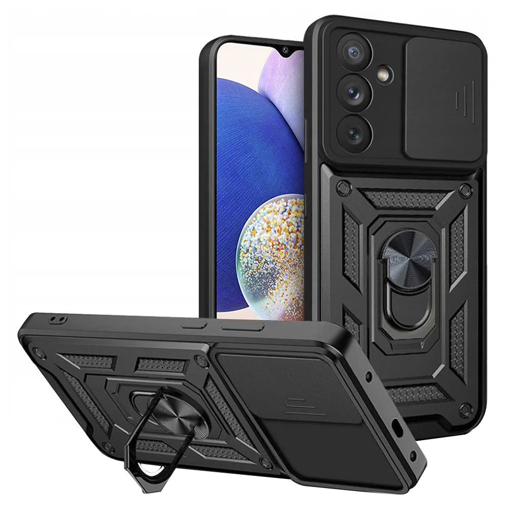 Custodia per Samsung Galaxy A14 A145 / A14 5G A146, Techsuit, CamShield, Nera - immagine 1