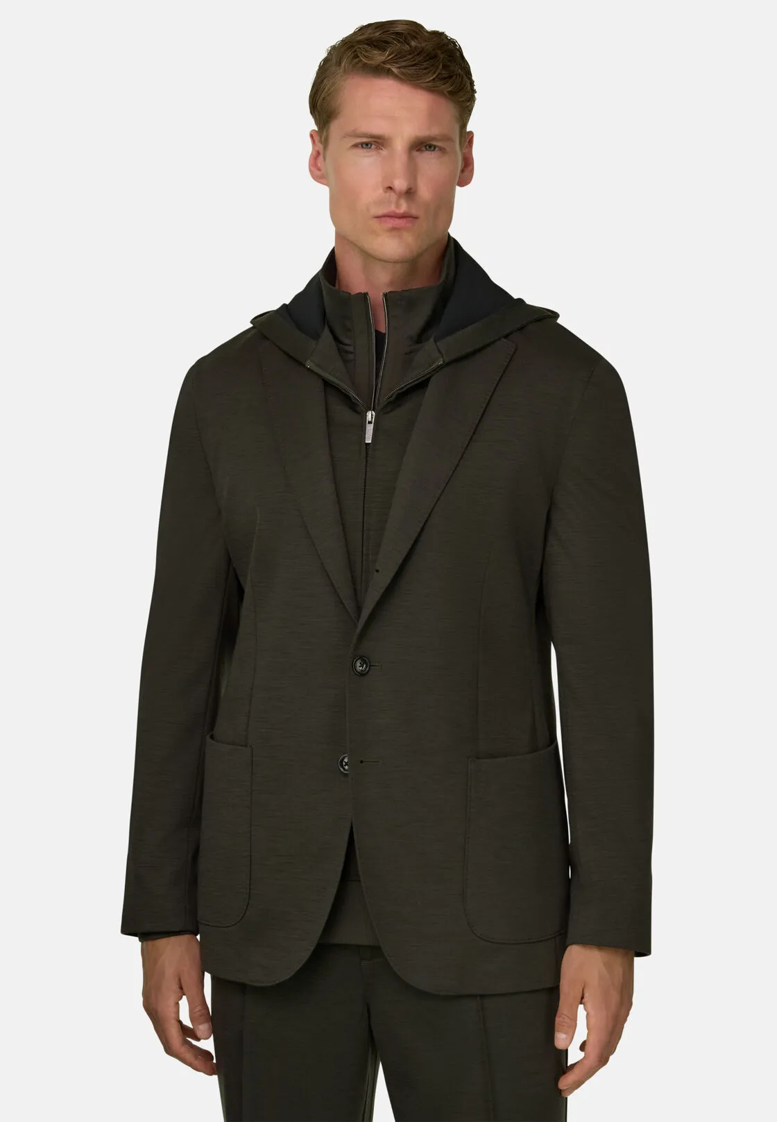 Boggi, Giacca Felpa Madison In Wooltech, Uomo, Militare, Taglia: 52 - immagine 1