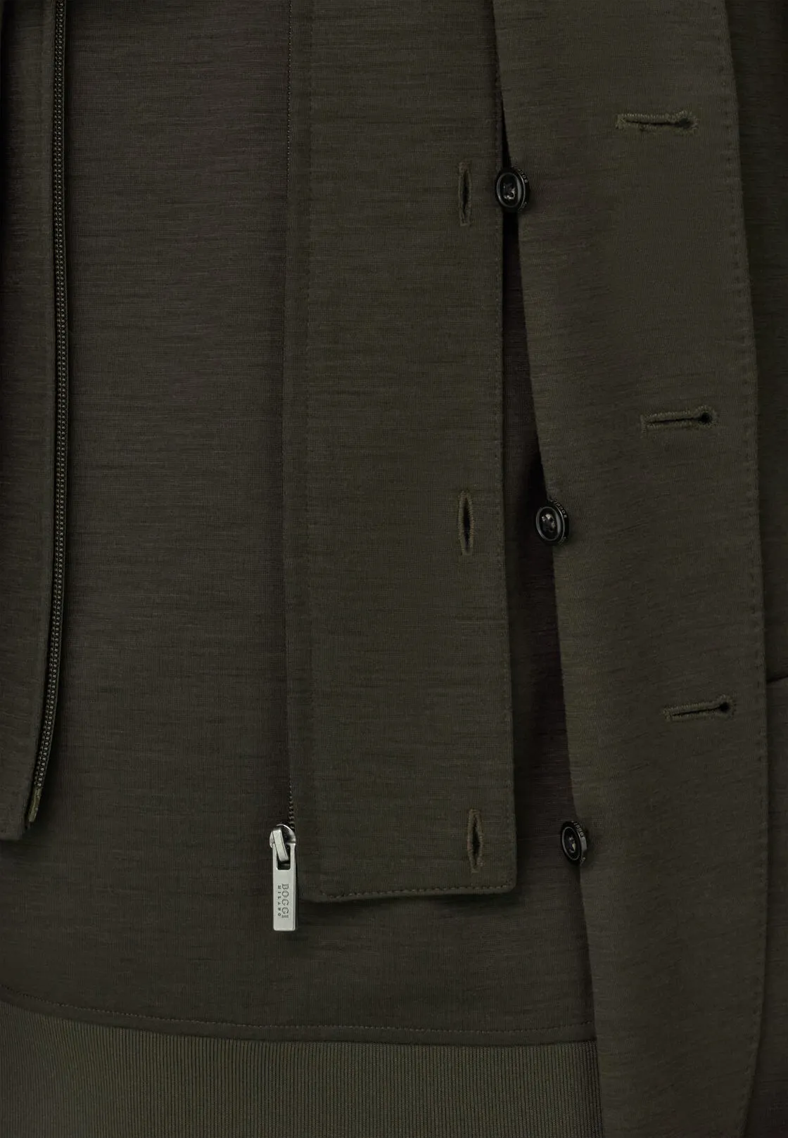 Boggi, Giacca Felpa Madison In Wooltech, Uomo, Militare, Taglia: 52 - immagine 3