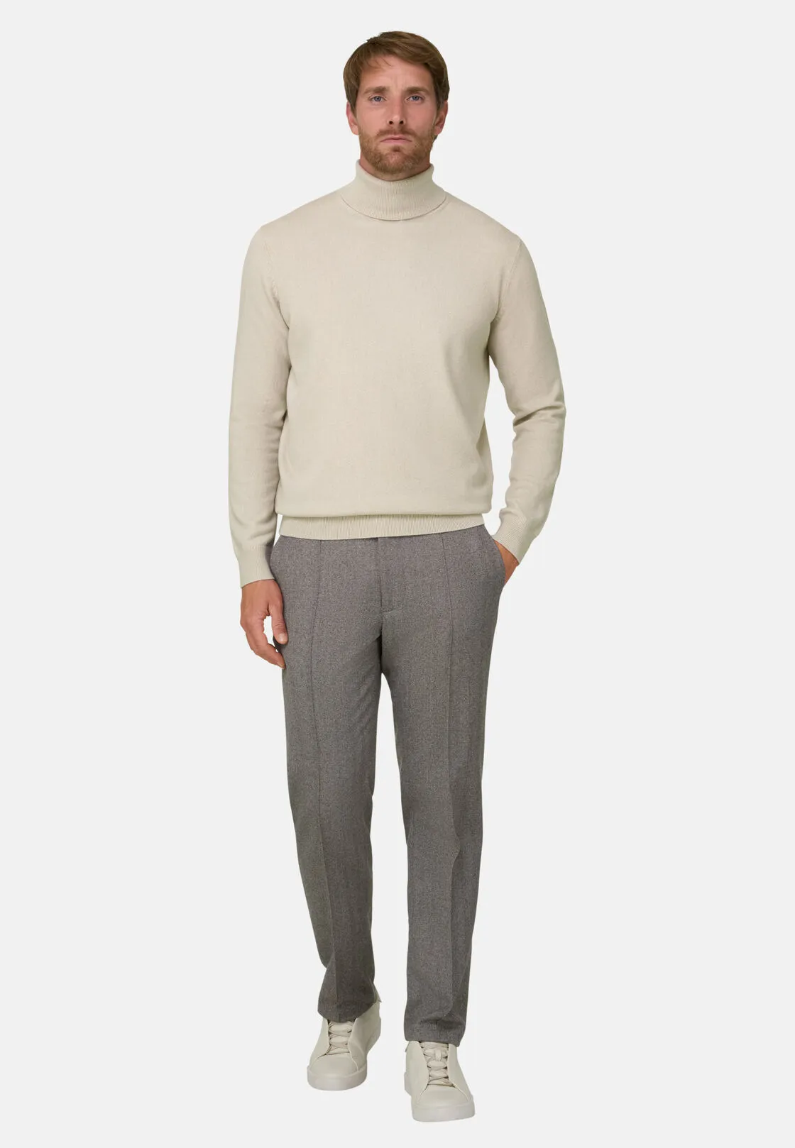 Boggi, Maglia Dolcevita In Cashmere, Uomo, Sabbia, Taglia: XL - immagine 2