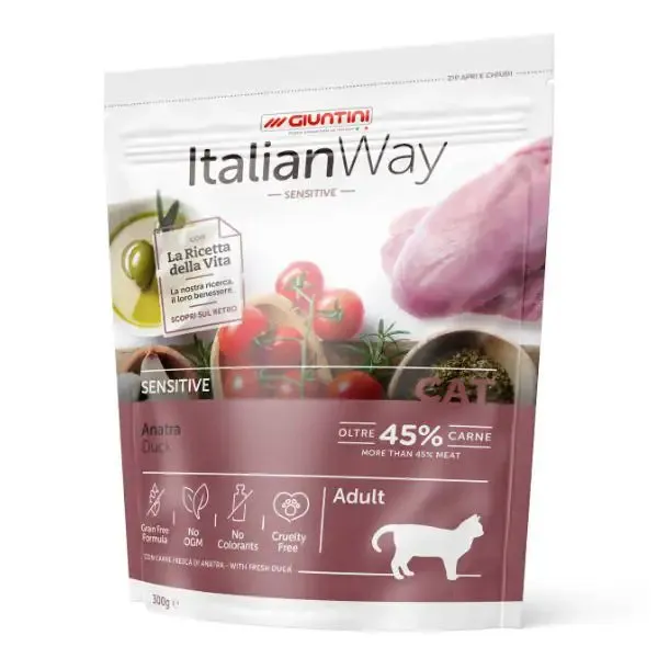 ItalianWay Adult Sensitive Anatra 300 gr - Croccantini per gatti - immagine 1
