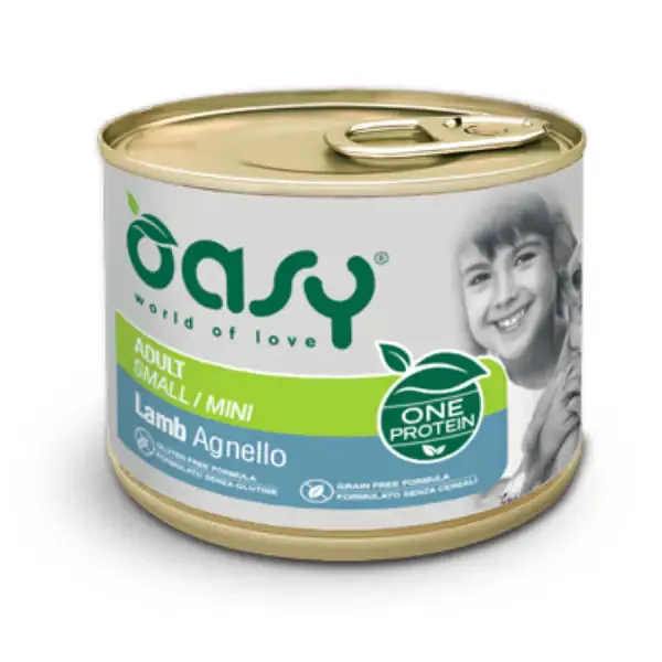 Oasy Monoproteico Adult Mini 200 gr Agnello - confezione da 6 pezzi - Umido monoproteico cane - immagine 1