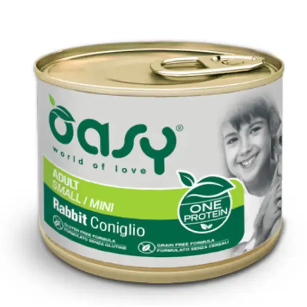 Oasy Monoproteico Adult Mini 200 gr Coniglio - confezione da 6 pezzi - Umido monoproteico cane - immagine 1