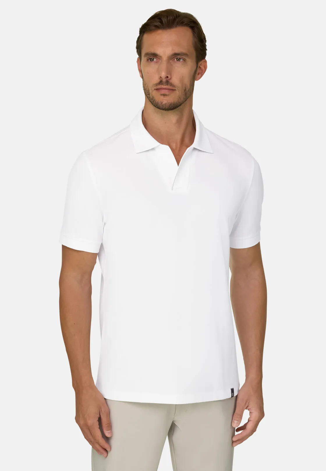Boggi, Polo In Piqué Misto Cotone Elasticizzato Cool Jade, Uomo, Bianco, Taglia: XL - immagine 1
