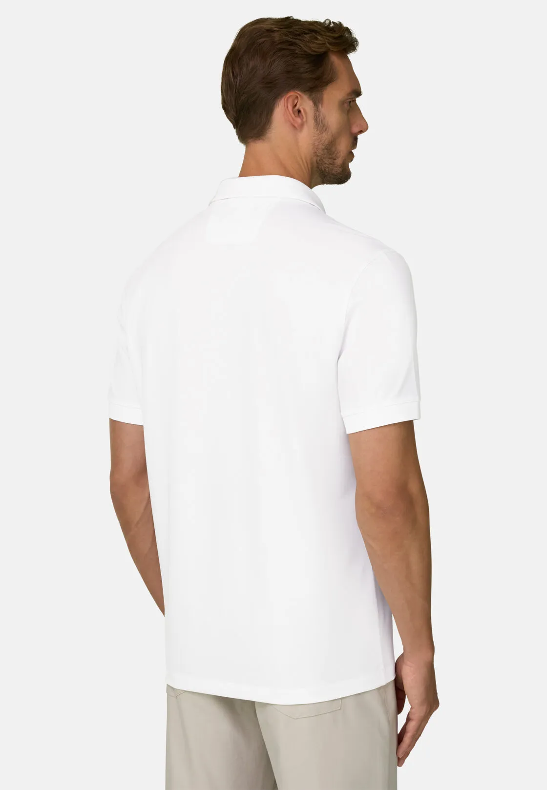 Boggi, Polo In Piqué Misto Cotone Elasticizzato Cool Jade, Uomo, Bianco, Taglia: XL - immagine 4