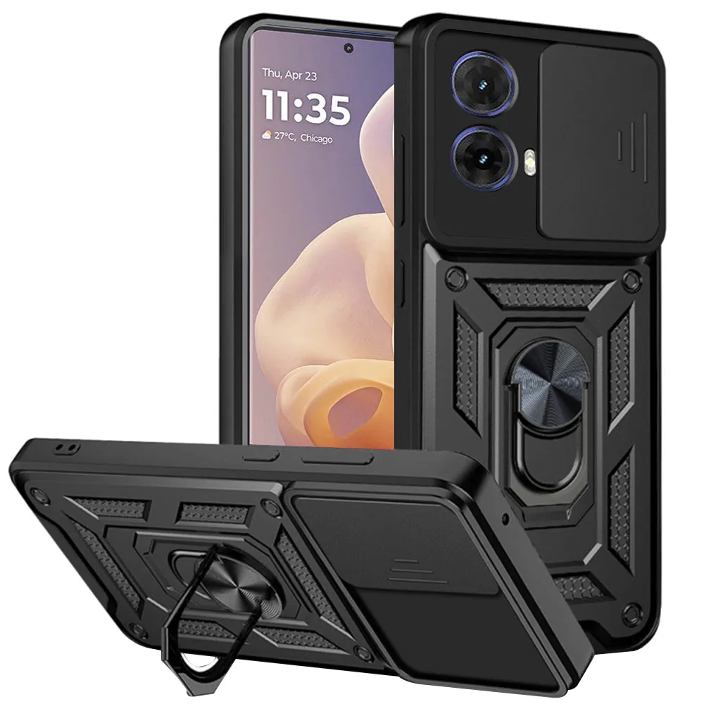 Custodia per Motorola Moto G85, Techsuit, CamShield, Nera - immagine 1