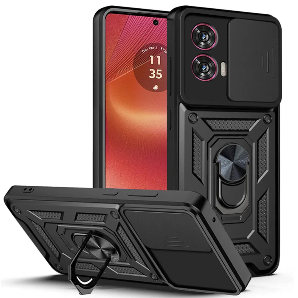 Custodia per Motorola Edge 50 Fusion, Techsuit, CamShield, Nera - immagine 1