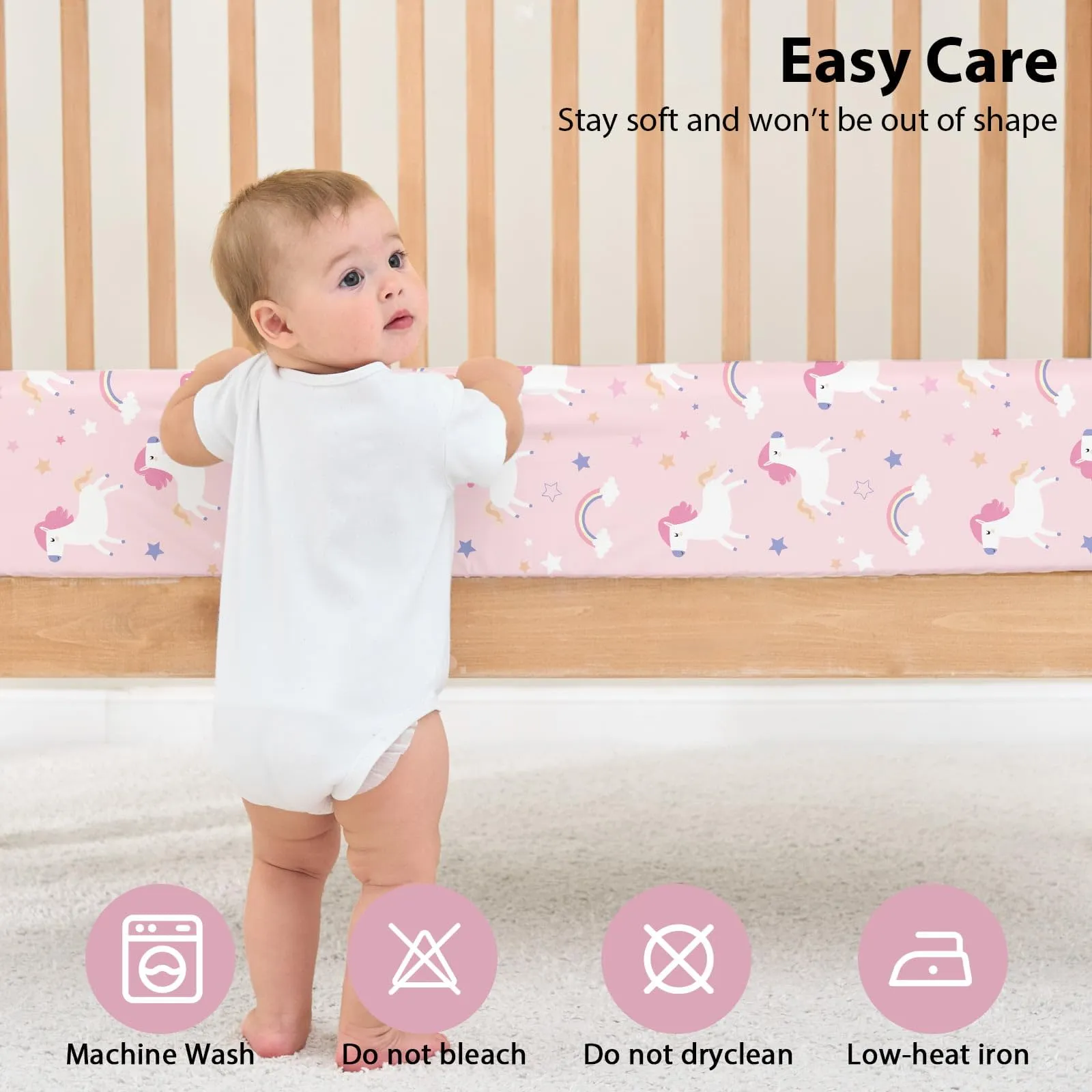 Fiemol Lenzuola Lettino 120x60 cm, Confezione da 3 Coprimaterassi per Lettino Neonato, Lenzuola con Angoli Elasticizzate in Microfibra Ultra Morbida e Setosa, Rosa e Viola - immagine 7
