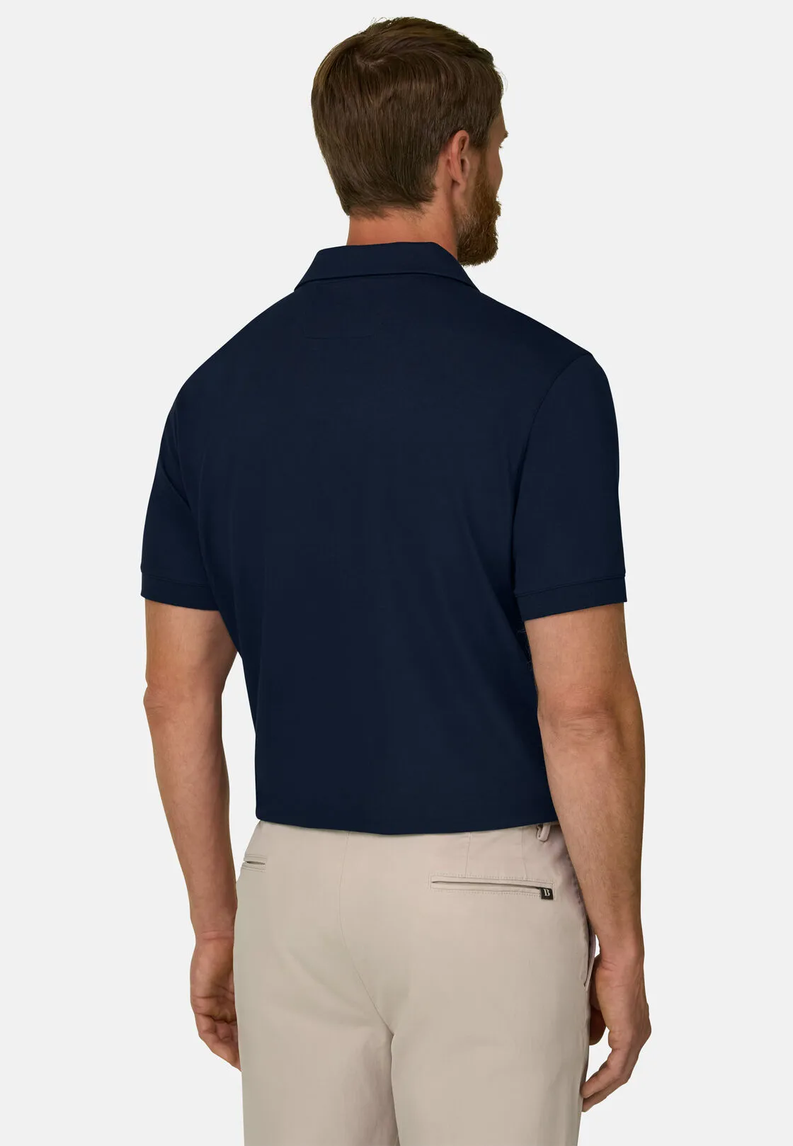 Boggi, Polo In Piqué Misto Cotone Elasticizzato Cool Jade, Uomo, Navy, Taglia: XXL - immagine 4