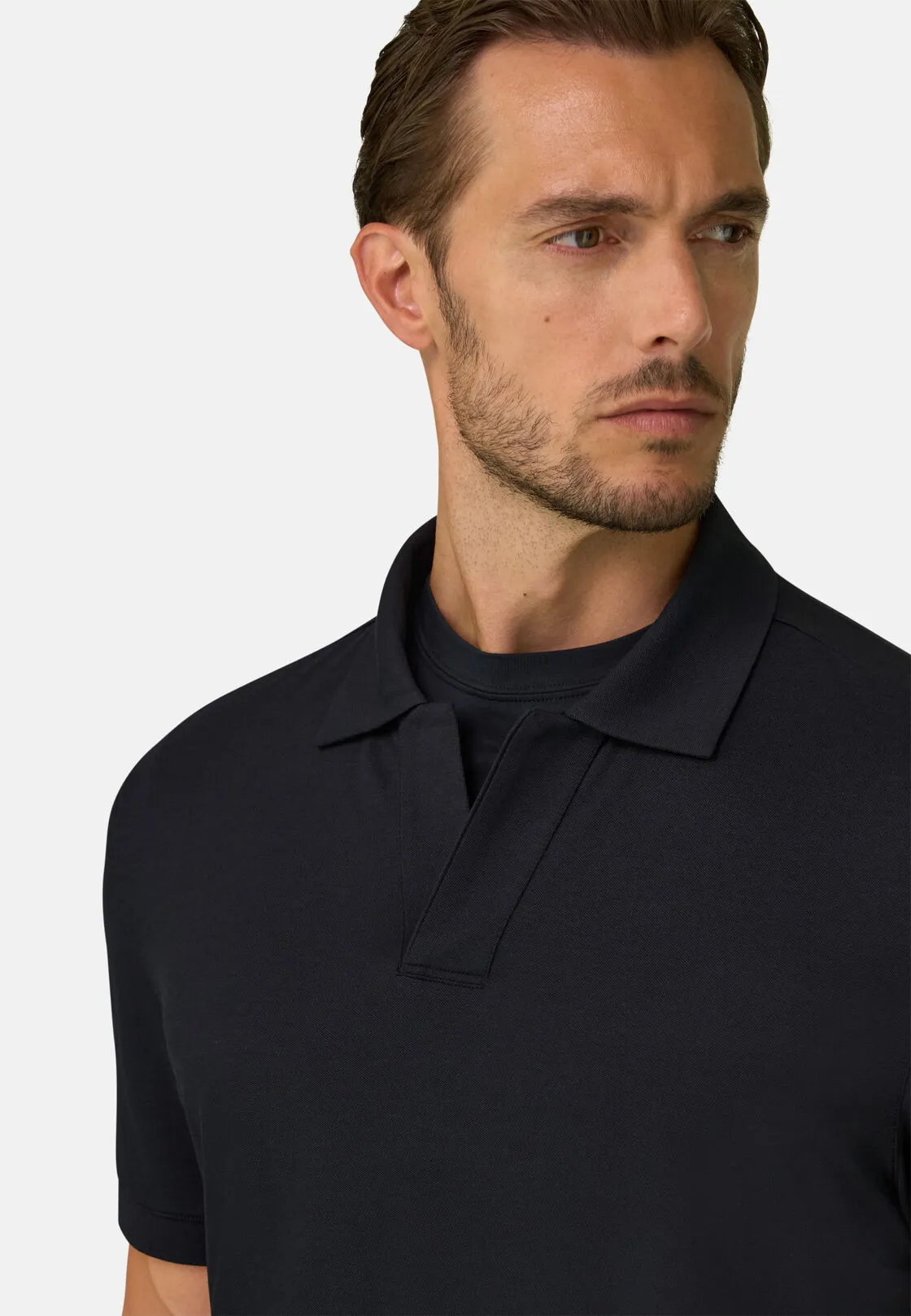 Boggi, Polo In Piqué Misto Cotone Elasticizzato Cool Jade, Uomo, Nero, Taglia: S - immagine 3