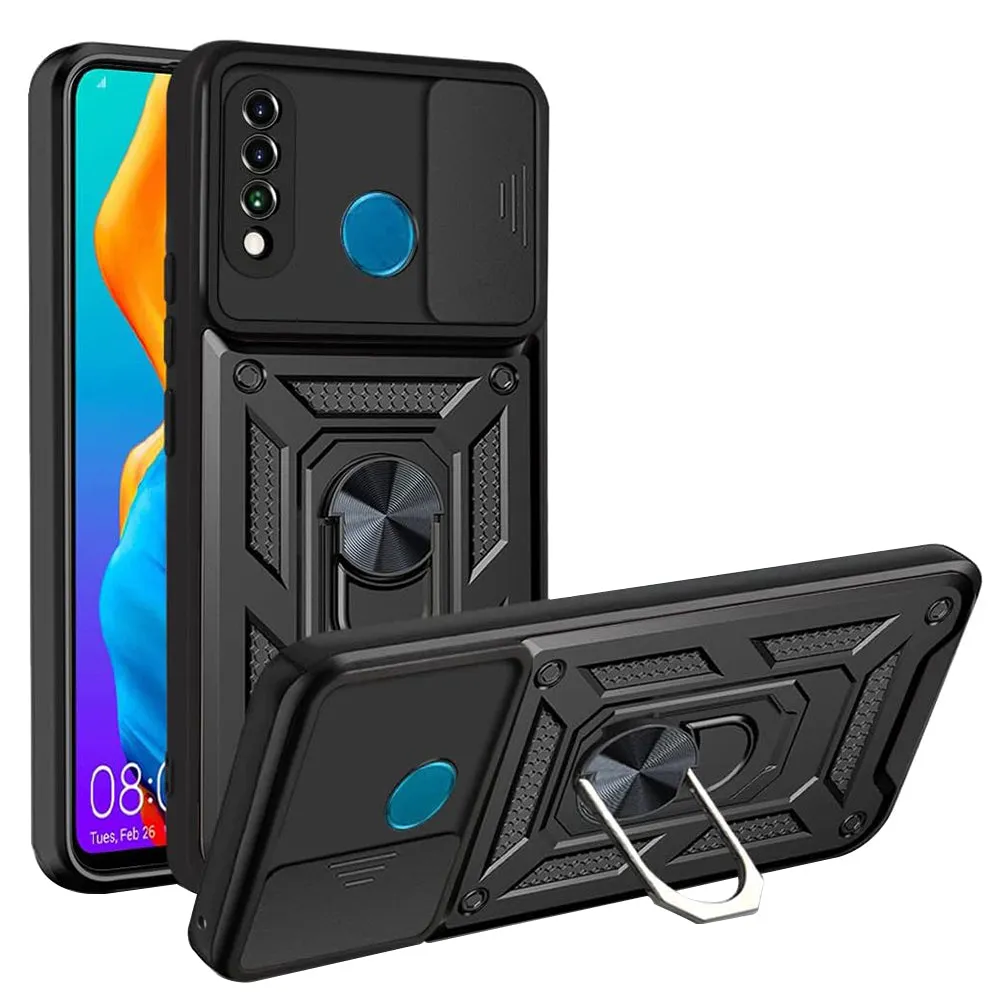 Custodia per Huawei P30 lite New Edition / P30 lite, Techsuit, CamShield, Nera - immagine 1