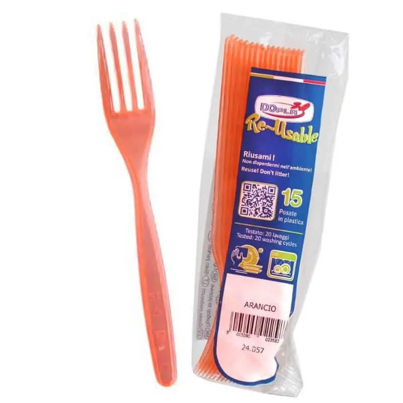 Forchette Compact DOPLA - Set da 15 Pezzi Colori Riut Arancione - immagine 1