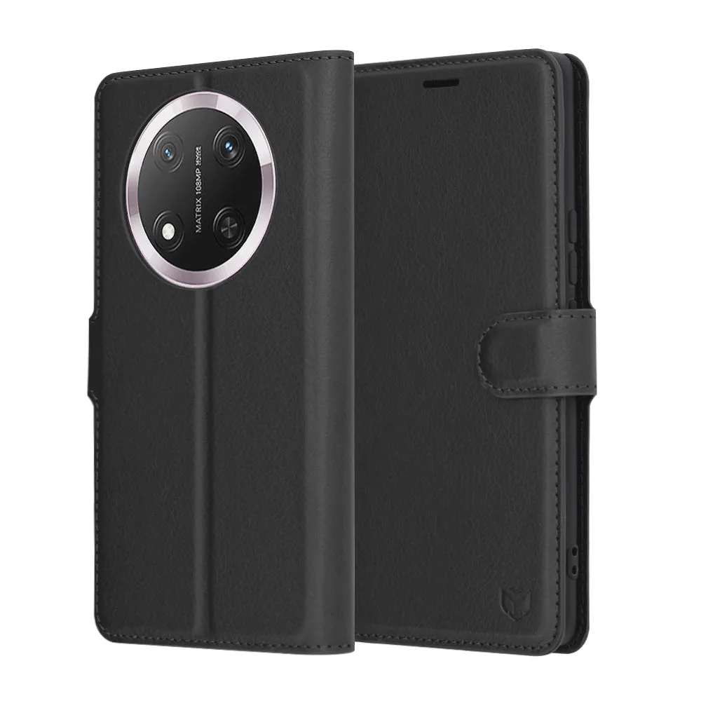 Custodia per Honor X9c / Magic7 Lite, Techsuit, Leather Folio, Nera - immagine 1