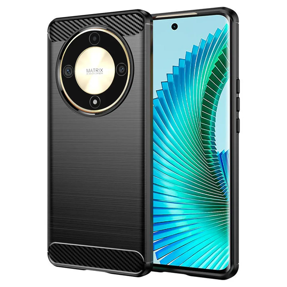 Custodia per Honor Magic6 Lite, Techsuit, Carbonio, Nera - immagine 1
