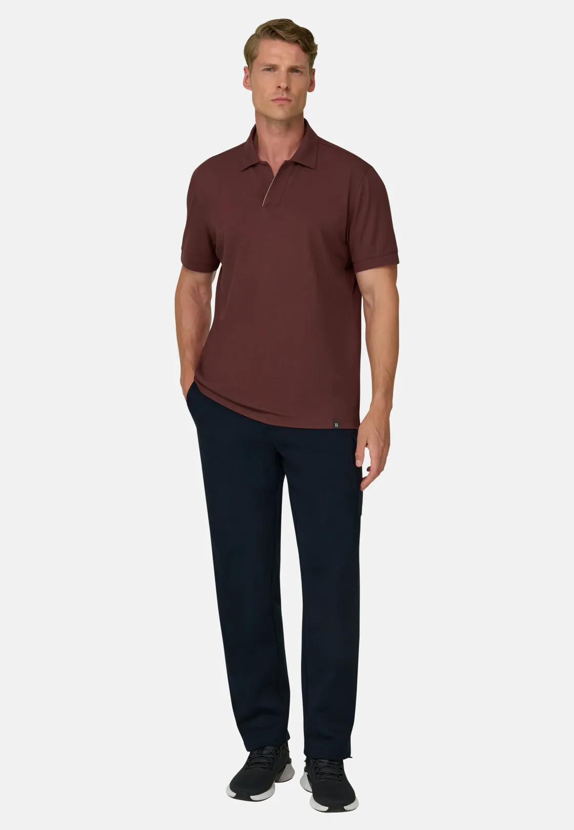 Boggi, Polo In Piqué Misto Cotone Elasticizzato Cool Jade, Uomo, Rouge, Taglia: M - immagine 2