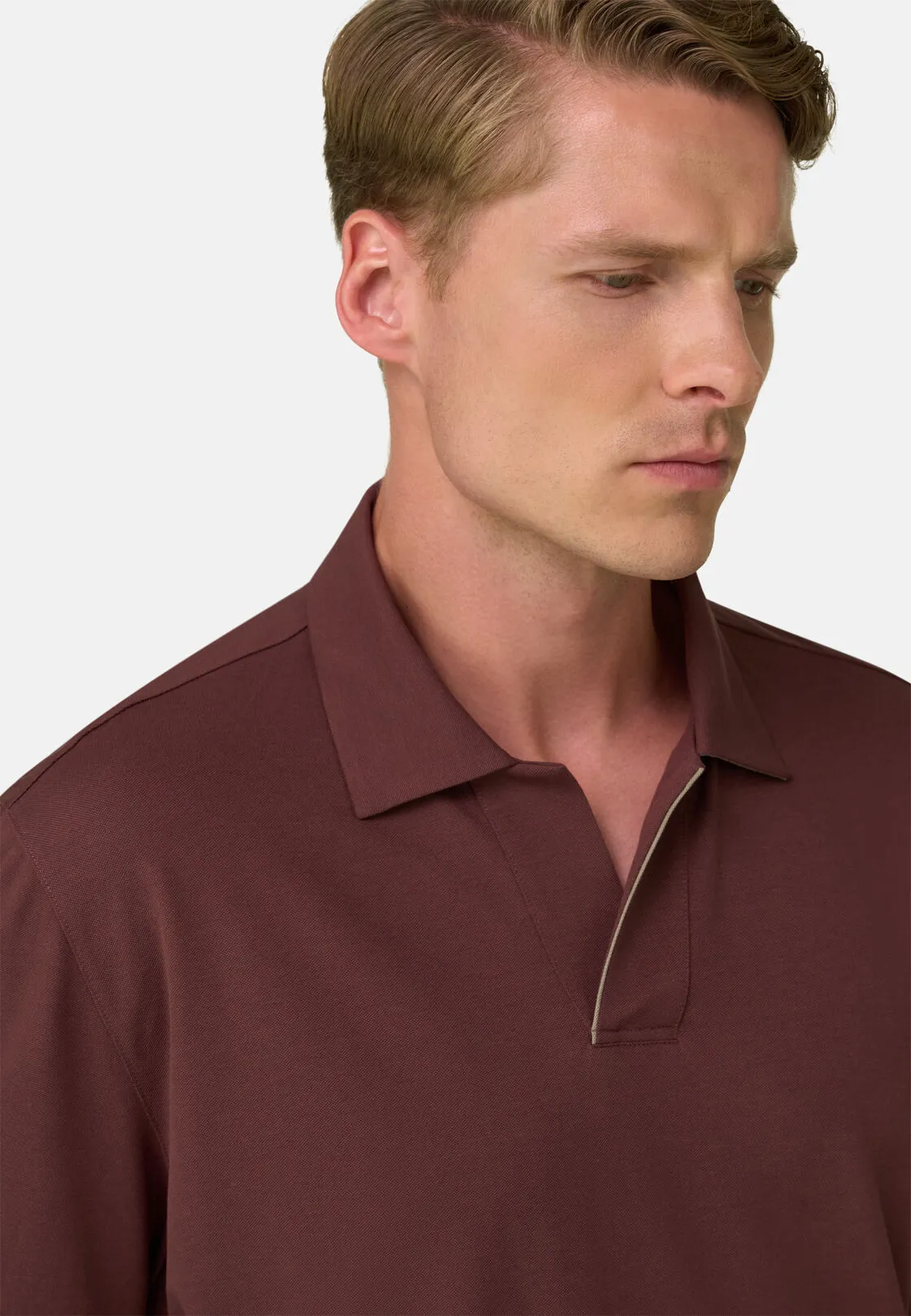 Boggi, Polo In Piqué Misto Cotone Elasticizzato Cool Jade, Uomo, Rouge, Taglia: M - immagine 3