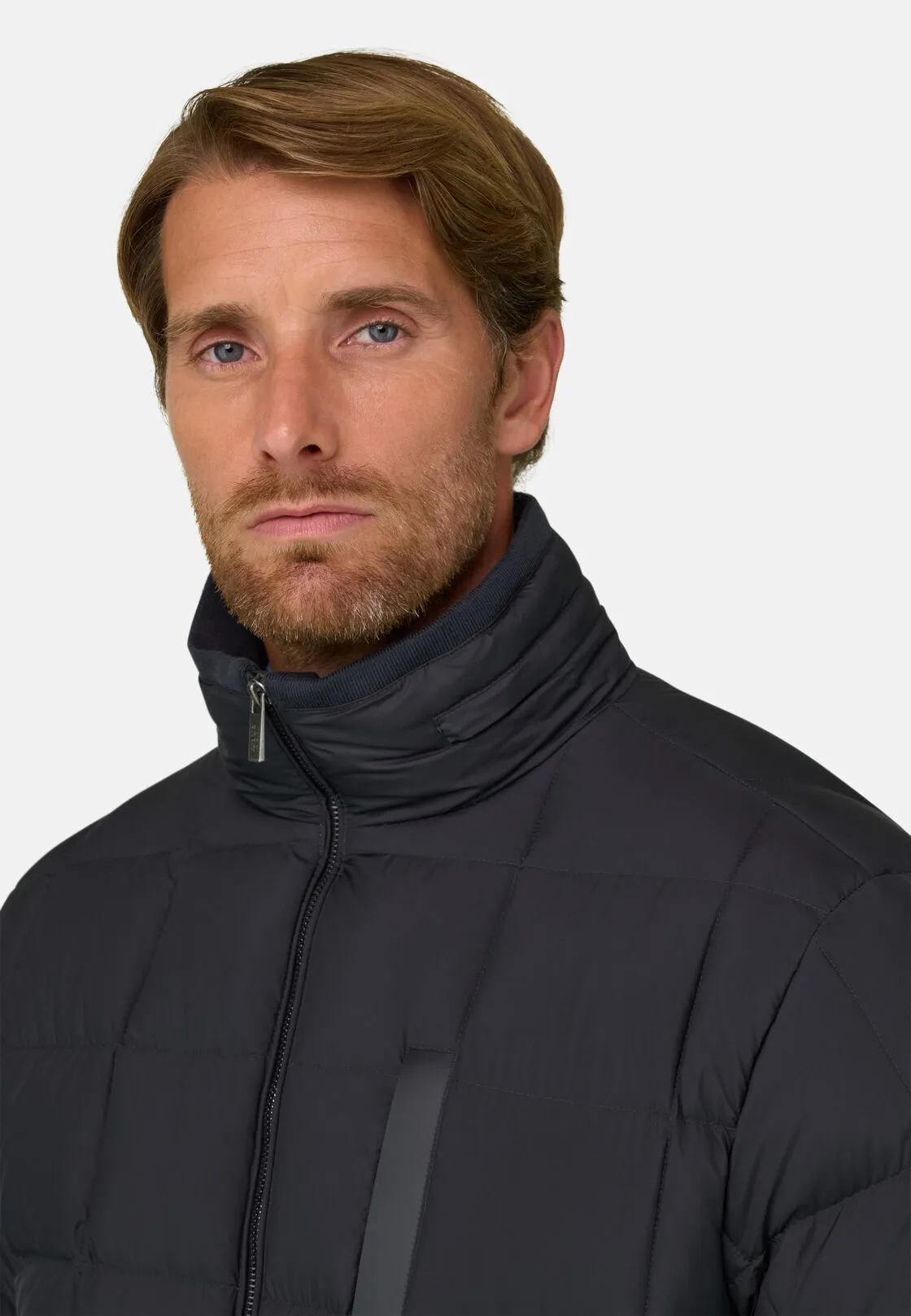 Boggi, Bomber In Nylon Imbottito In Piuma D'oca, Uomo, Navy, Taglia: L - immagine 3