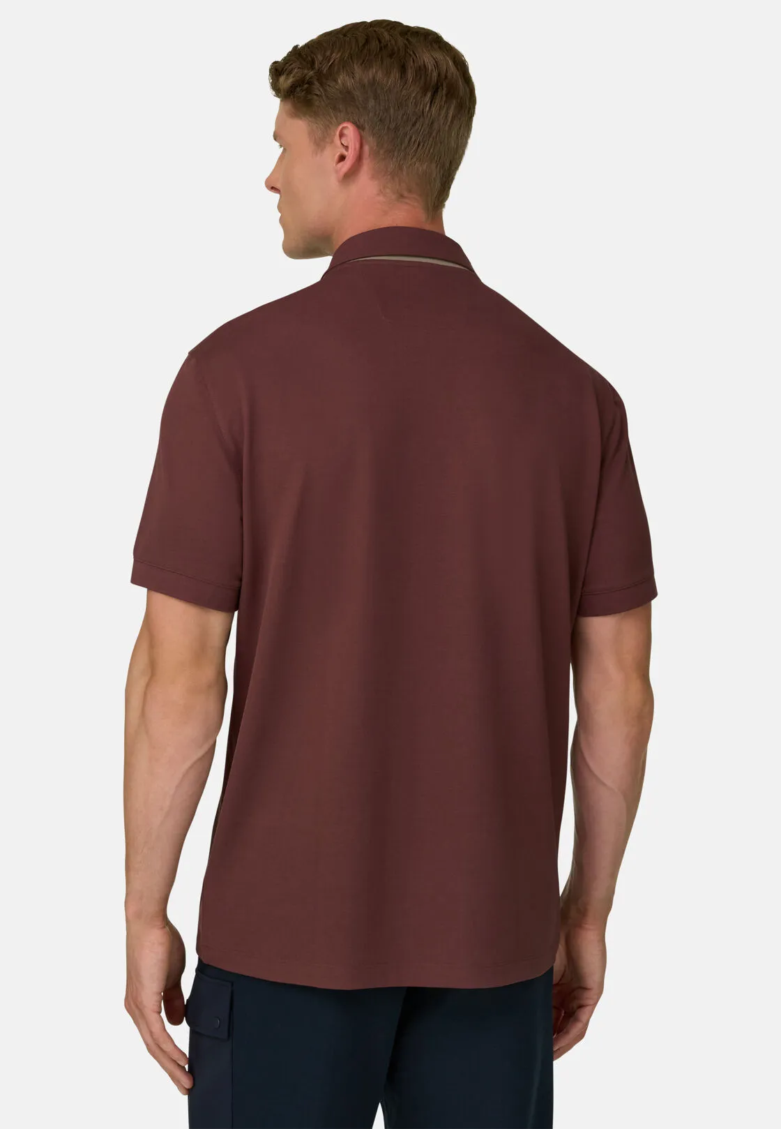Boggi, Polo In Piqué Misto Cotone Elasticizzato Cool Jade, Uomo, Rouge, Taglia: XL - immagine 4