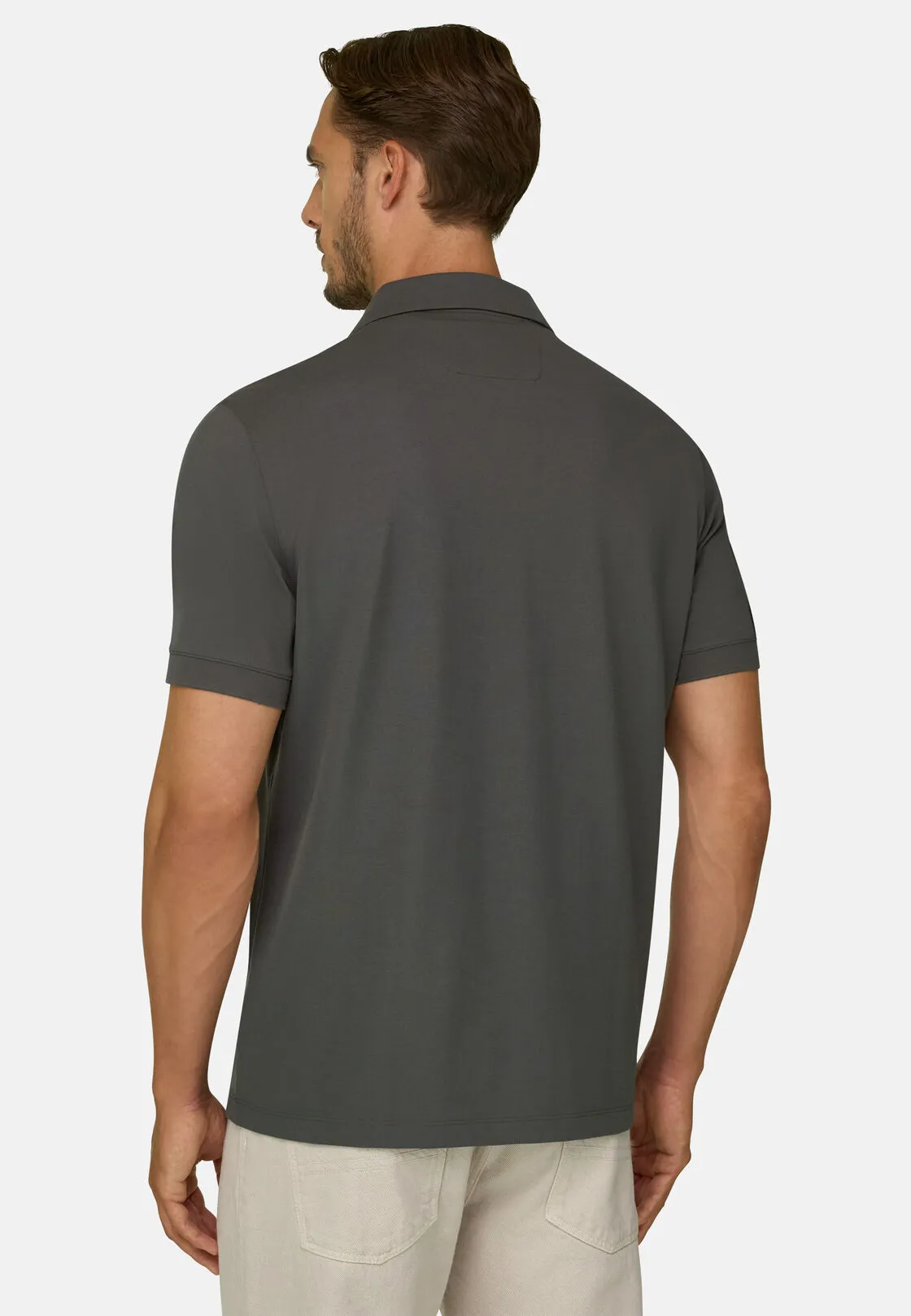 Boggi, Polo In Piqué Misto Cotone Elasticizzato Cool Jade, Uomo, Militare, Taglia: L - immagine 4