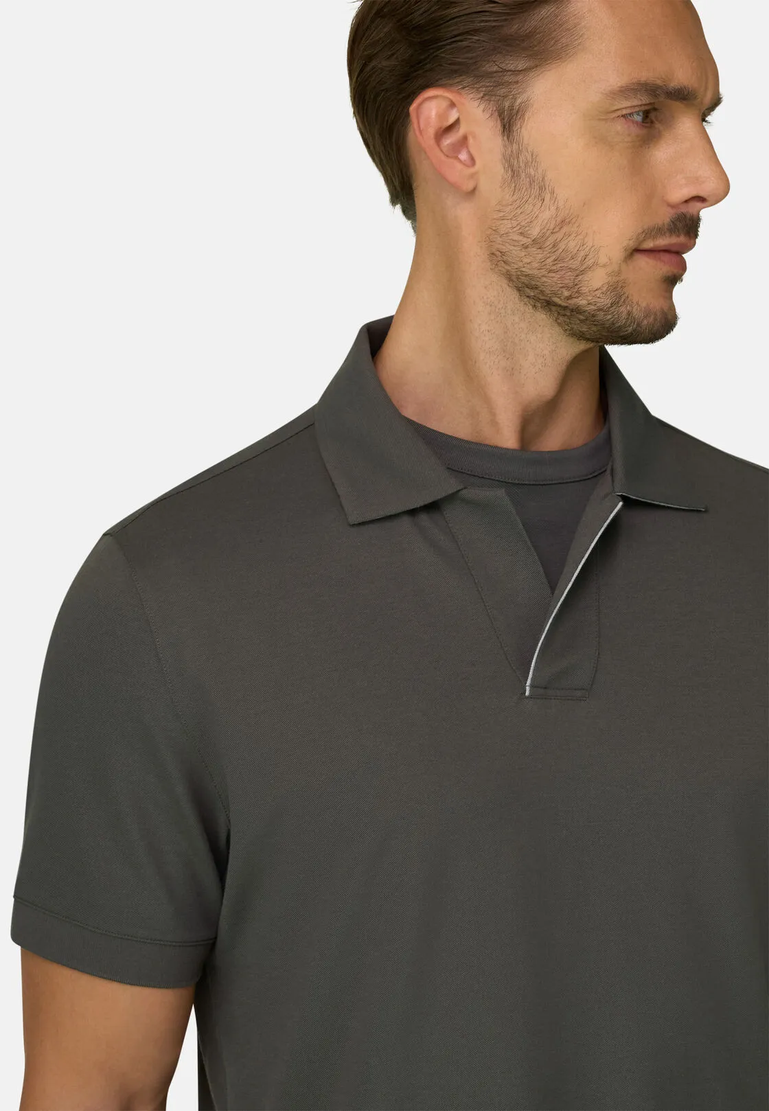Boggi, Polo In Piqué Misto Cotone Elasticizzato Cool Jade, Uomo, Militare, Taglia: M - immagine 3
