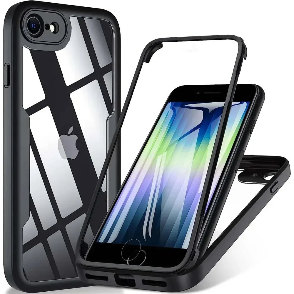 Custodia per Apple iPhone SE (2022) / SE (2020) / 8 / 7, Techsuit, ColorVerse 360, Nera - immagine 1