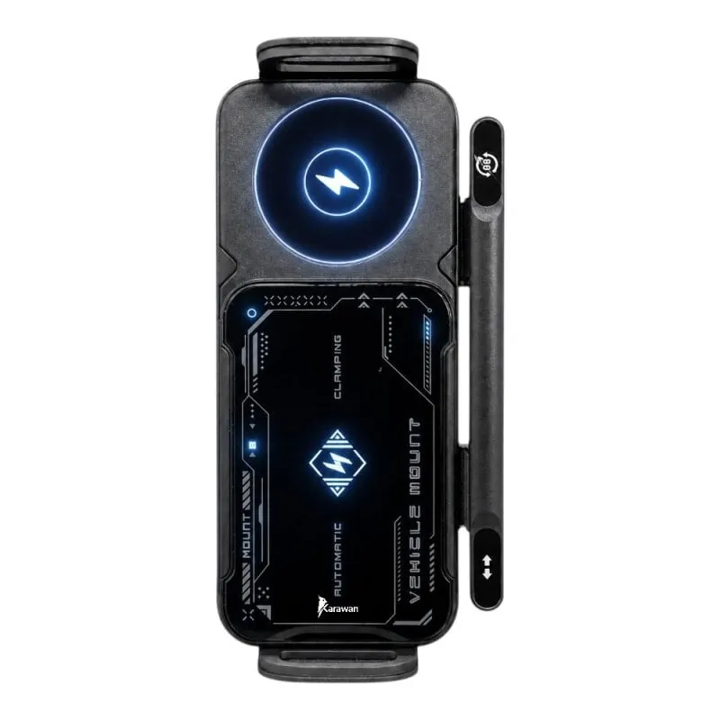 Supporto Auto Karawan X01 Pieghevole Rotazione 360 Ricarica Qi 15W - immagine 1