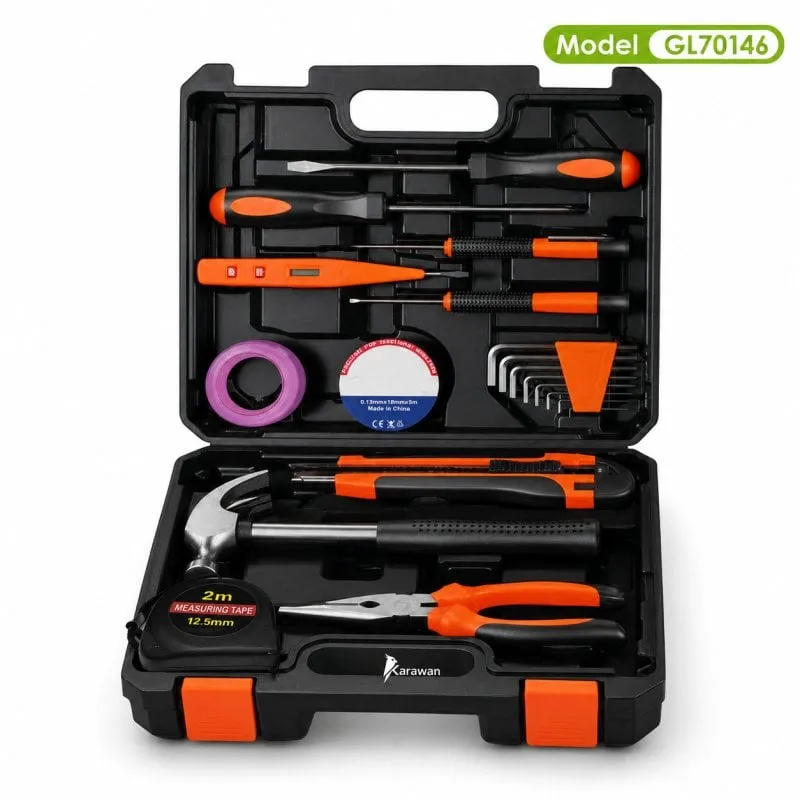 Kit Attrezzi Karawan GL70146 con Valigetta 20 Pezzi Riparazione Fai-da-te - immagine 1