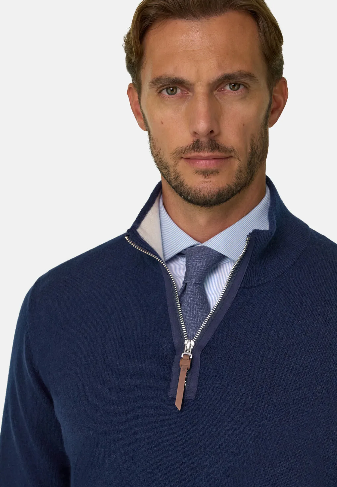 Boggi, Maglia Mezza Zip In Cashmere, Uomo, Navy, Taglia: S - immagine 3