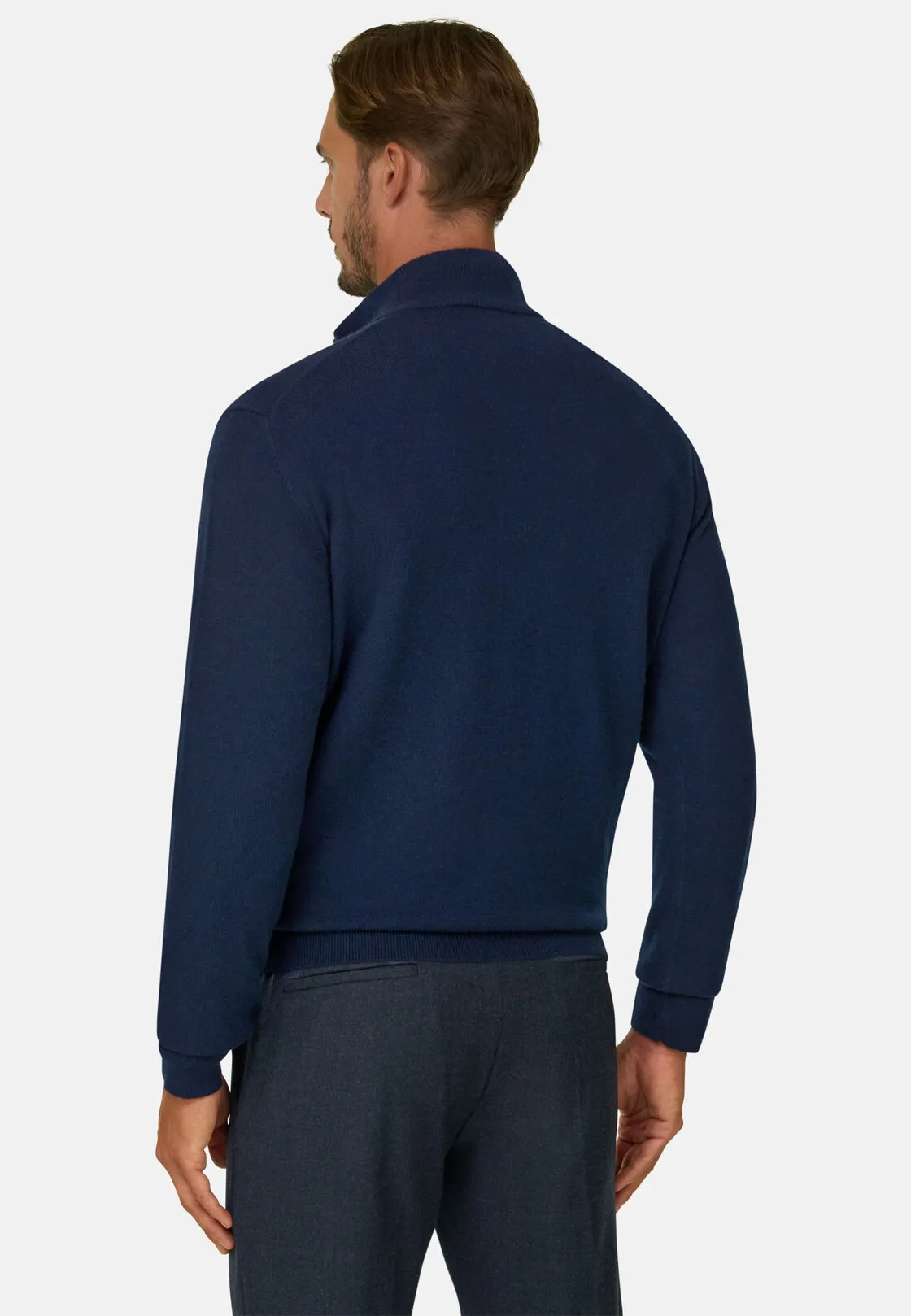 Boggi, Maglia Mezza Zip In Cashmere, Uomo, Navy, Taglia: XL - immagine 4