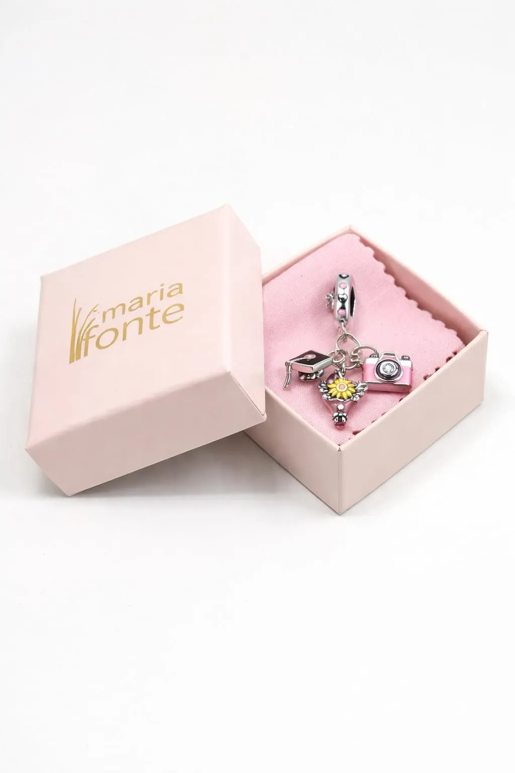 MariaFonte Charm Laurea Compatibile Tutte Marche Pendente Cappello Laurea Fiori Foto Compleanno Anniversario Ciondoli Originale Bead Argento - immagine 7