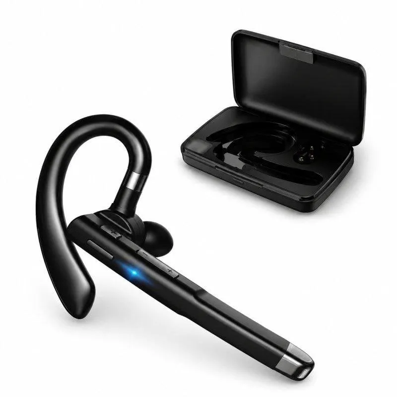 Auricolare Bluetooth Karawan YYK-520 monoaurale ergonomico con microfono e base di ricarica nero - immagine 1