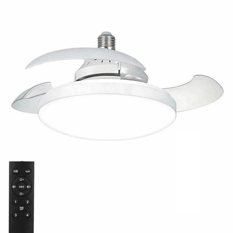 Ventilatore da Soffitto con Luce Karawan 40cm LED 4 Velocità Pale Retrattili Telecomando - immagine 1