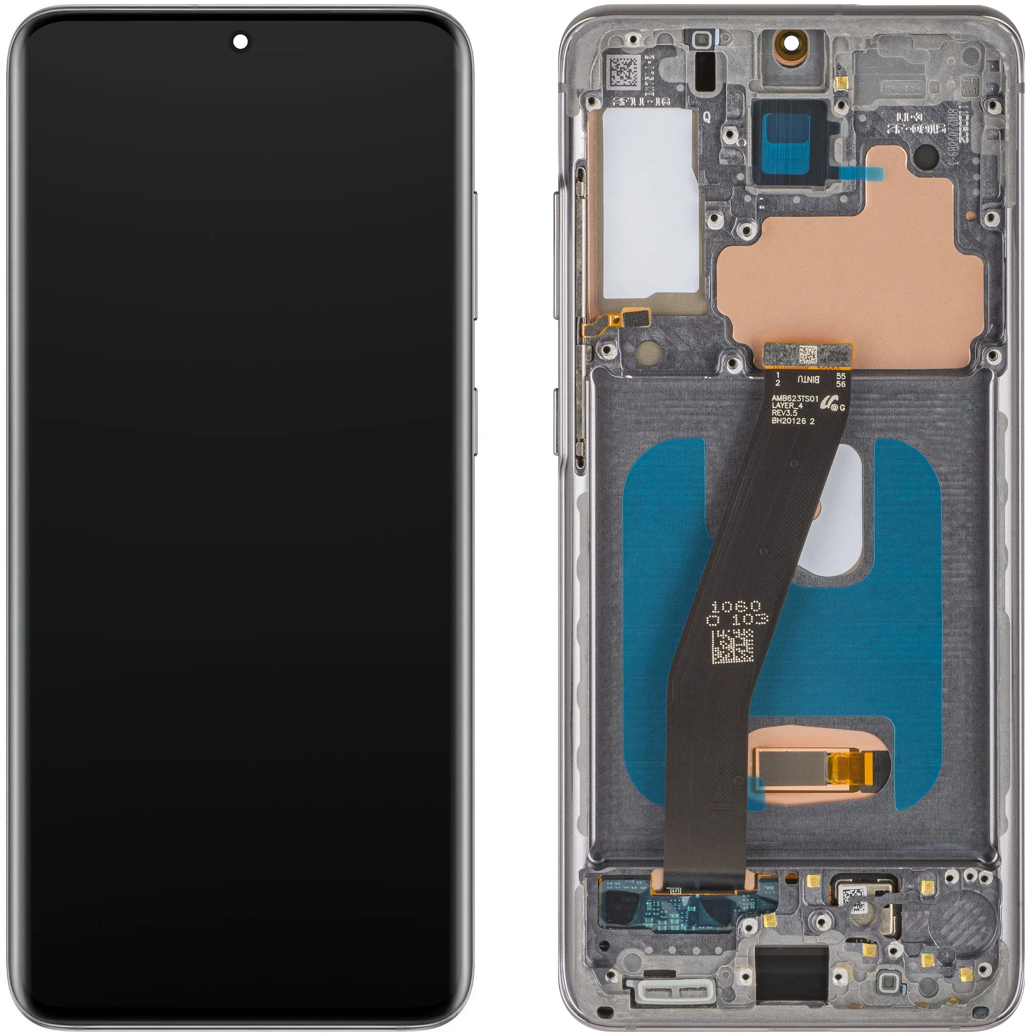 Display con Touchscreen MP compatibile con Samsung Galaxy S20 5G G981 / S20 G980, con Cornice, Versione OLED, Nero - immagine 1