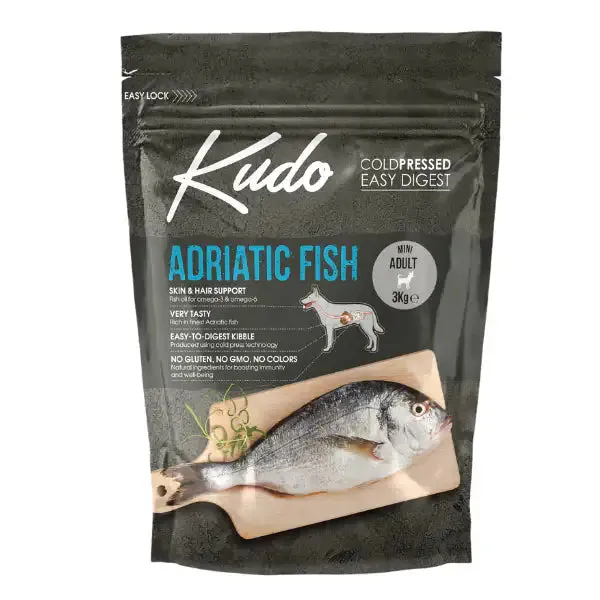 Kudo Low Grain Adult Mini Adriatic Fish 3 kg - Croccantini per cani - immagine 1