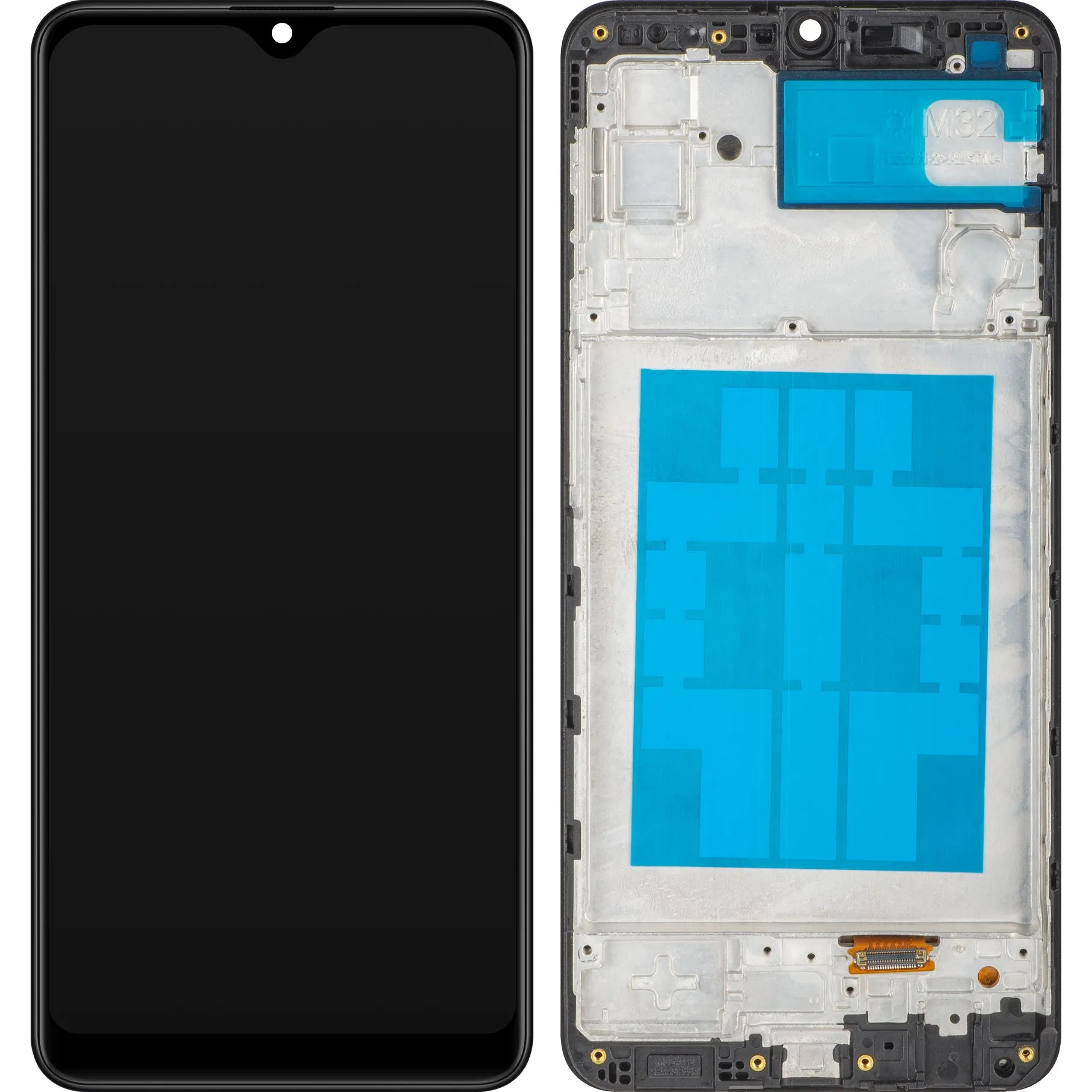 Display con Touchscreen MP compatibile con Samsung Galaxy M32 M325, con Cornice, Nero - immagine 1