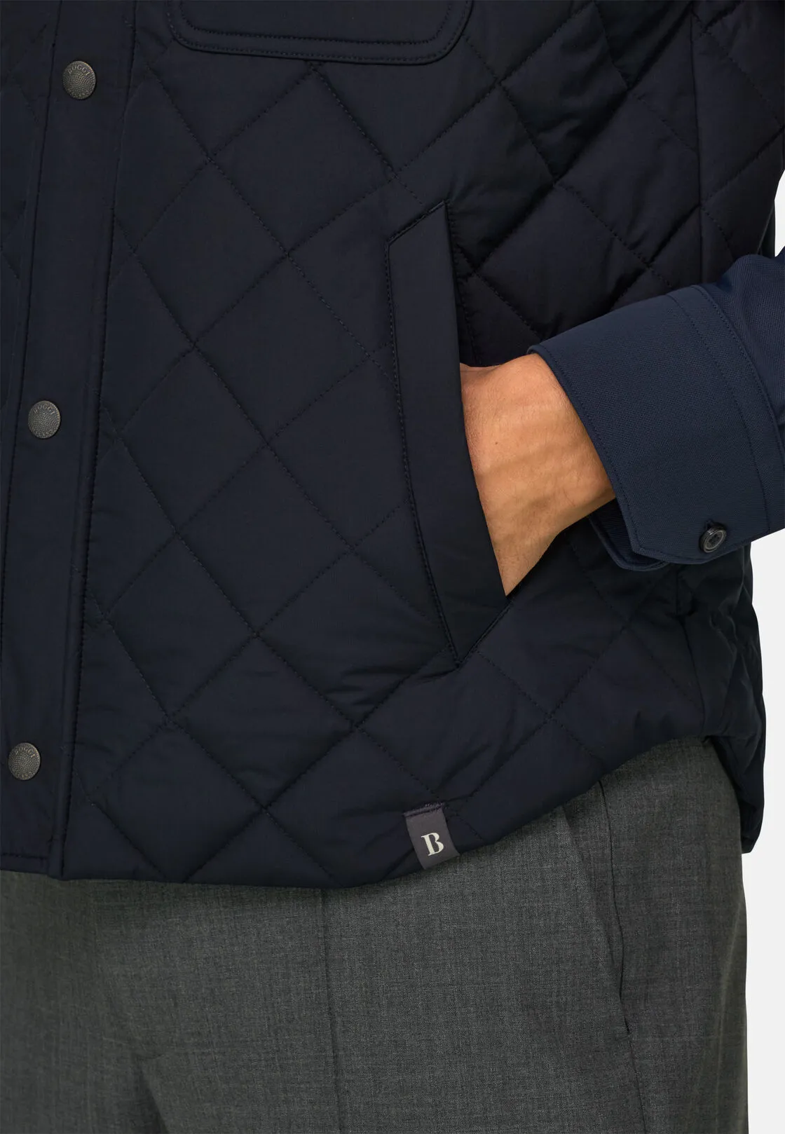 Boggi, Gilet Imbottito In Tessuto Tecnico, Uomo, Navy, Taglia: L - immagine 5