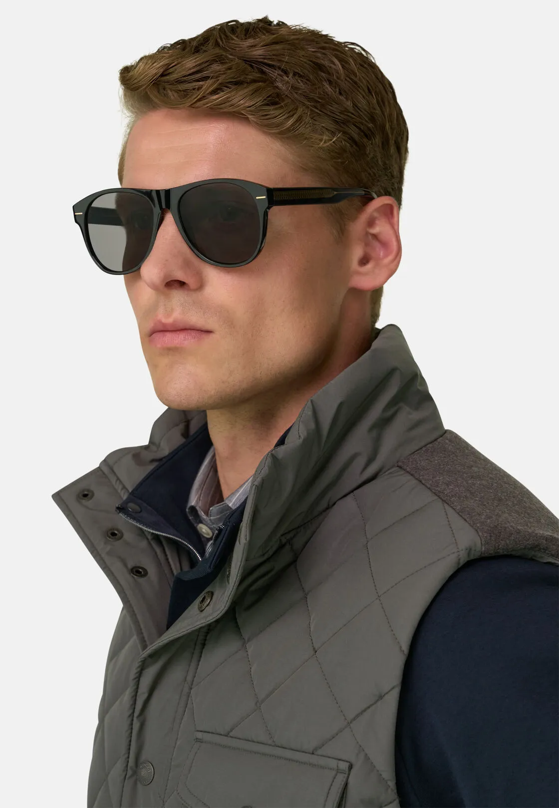 Boggi, Gilet Imbottito In Tessuto Tecnico, Uomo, Militare, Taglia: S - immagine 3