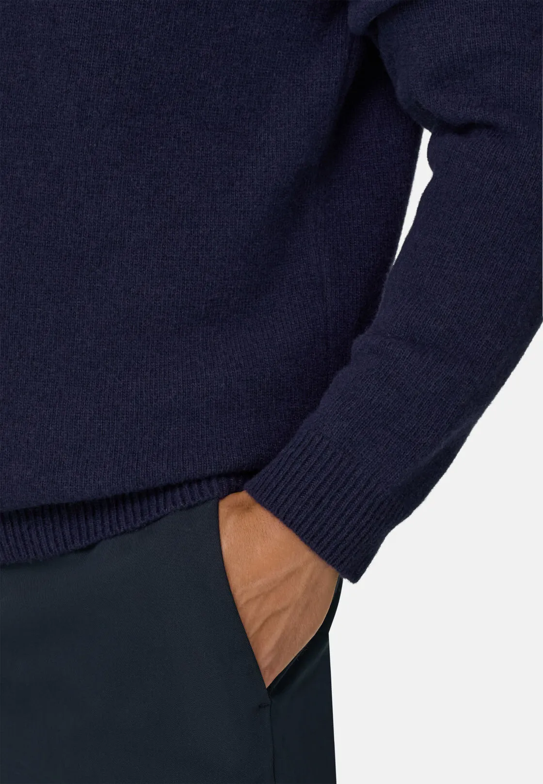 Boggi, Polo Di Maglia In Misto Cashmere, Uomo, Navy, Taglia: L - immagine 3