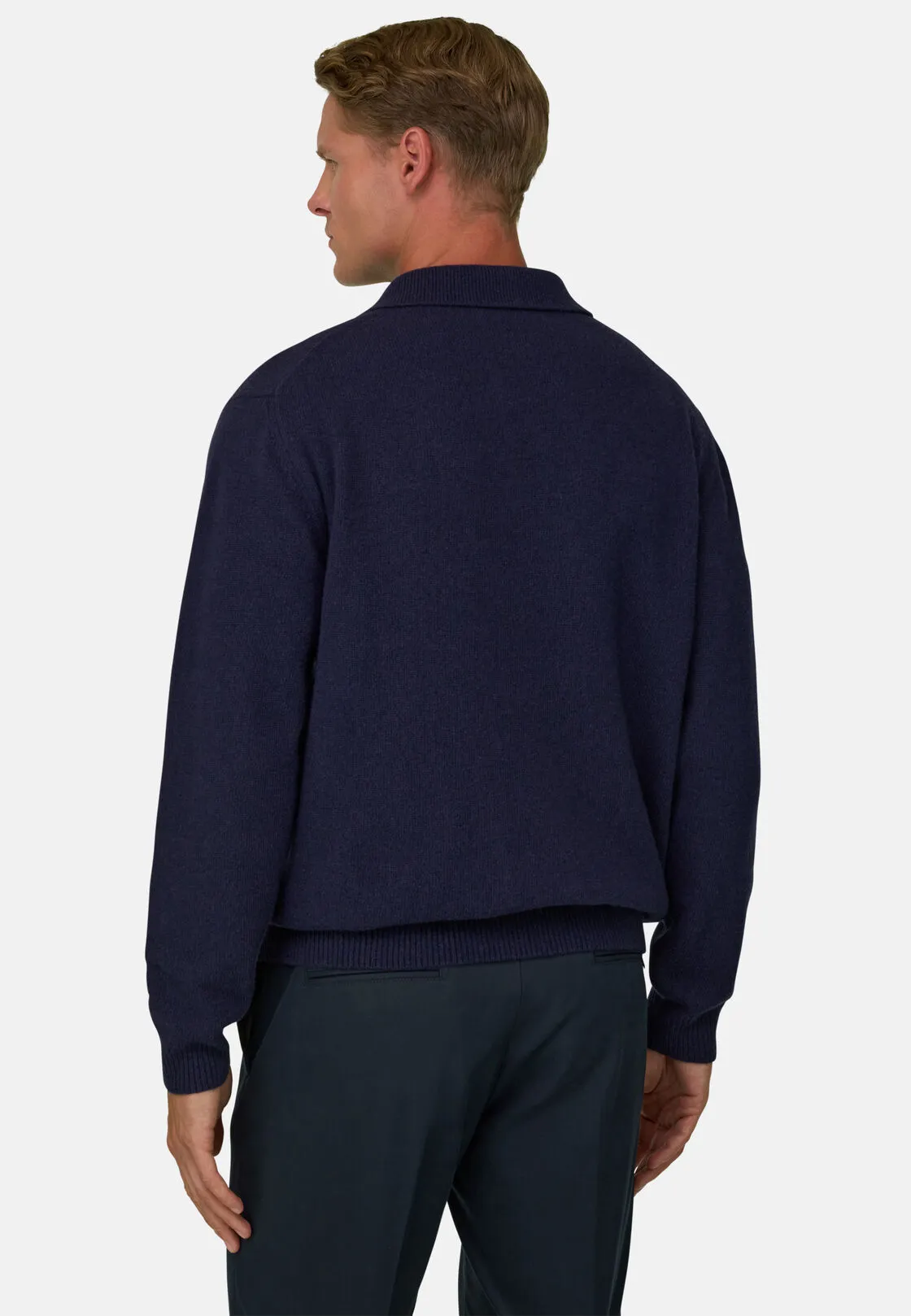 Boggi, Polo Di Maglia In Misto Cashmere, Uomo, Navy, Taglia: S - immagine 4