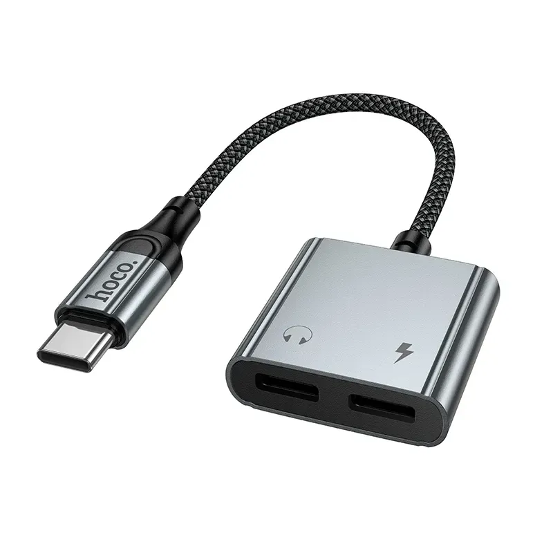 Adattatore Audio USB-C - USB-C / USB-C HOCO UPA34A, Grigio - immagine 1