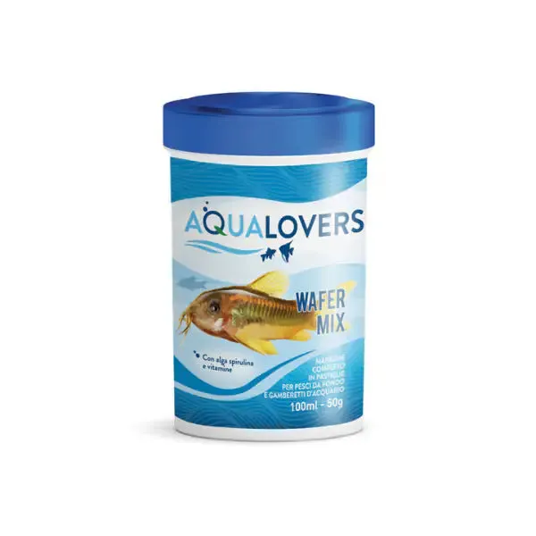 Wafer Mix Aqualovers Mangime completo in pastiglie per pesci da fondo e gamberetti d'acquario 50 gr (100 ml) - immagine 1