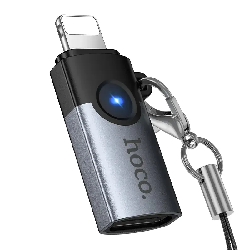 Adattatore Dati e Ricarica USB-C - Lightning HOCO UA46A, Grigio - immagine 1
